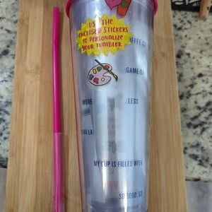 2017 Hot Pink Starbucks Tumbler w/ Stickers